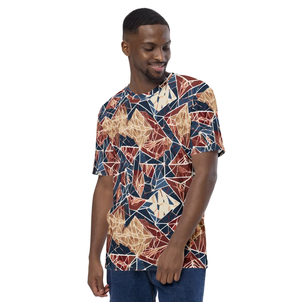 Fractured Riviera on Men's Crew Neck T-Shirt — Left