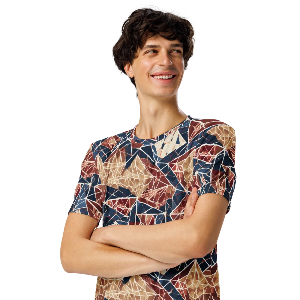 Fractured Riviera on Men's Crew Neck T-Shirt — Left Front