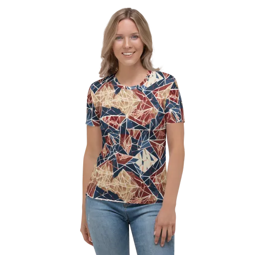 Fractured Riviera on a Women's Crew Neck T-Shirt