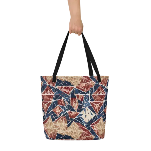Fractured Riviera on a Large Tote Bag W/ Pocket