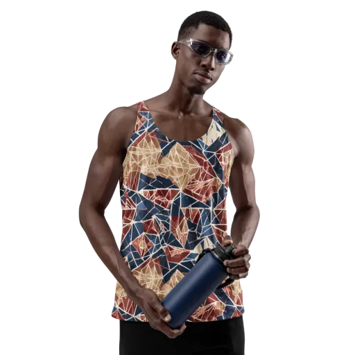 Fractured Riviera on a Men's Tank Top