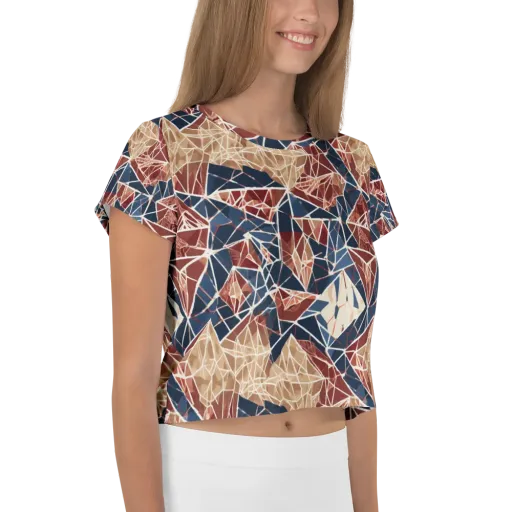 Fractured Riviera on a Crop Tee