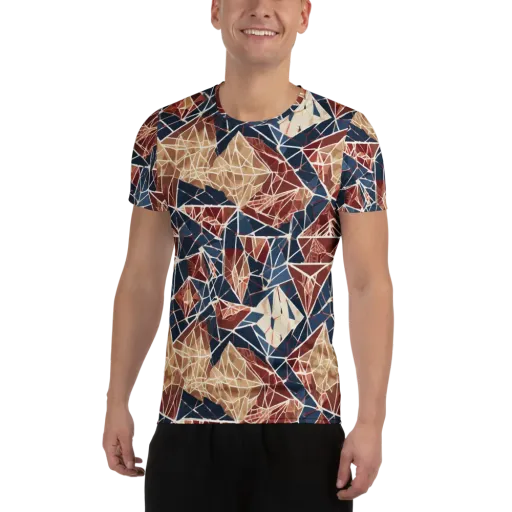 Fractured Riviera on a Men's Athletic T-Shirt
