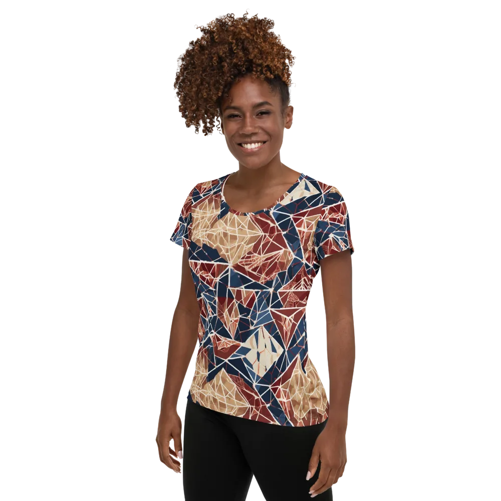 Fractured Riviera on Women's Athletic T-Shirt — Left