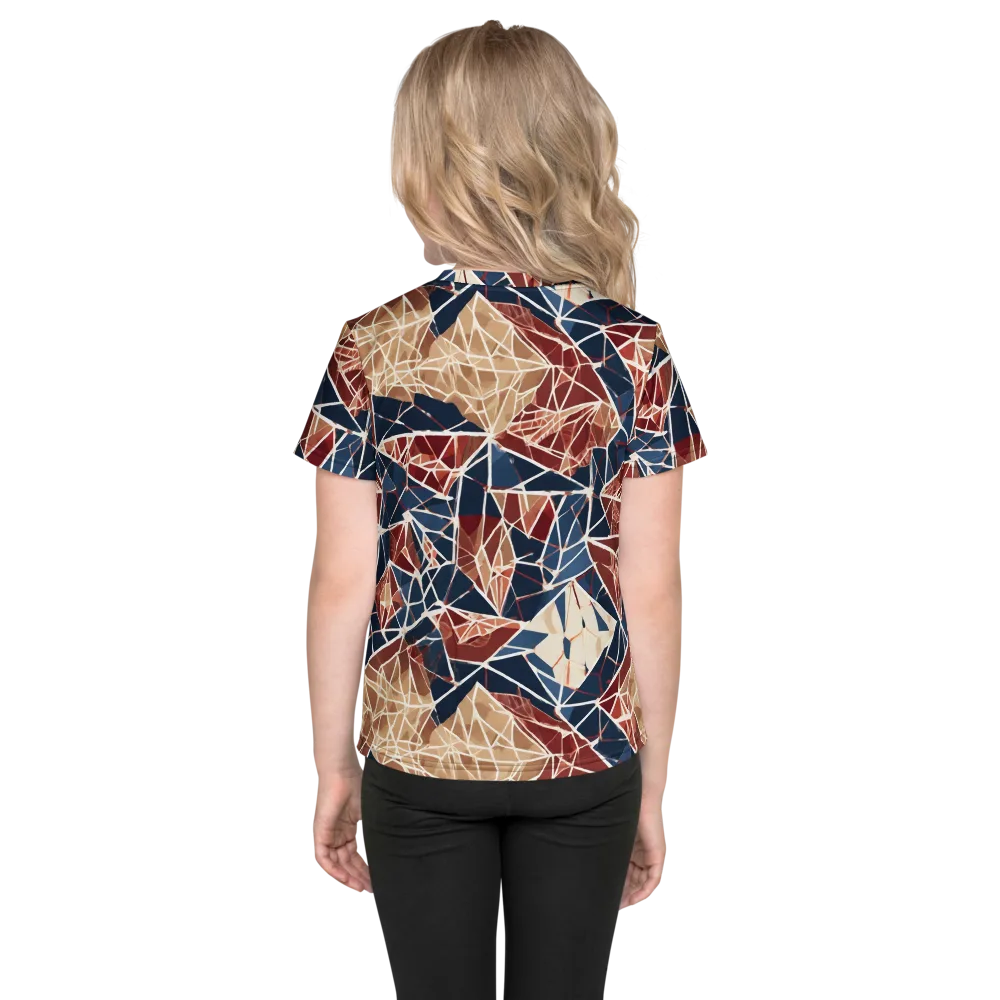 Fractured Riviera on Kids Crew Neck T-Shirt — Back