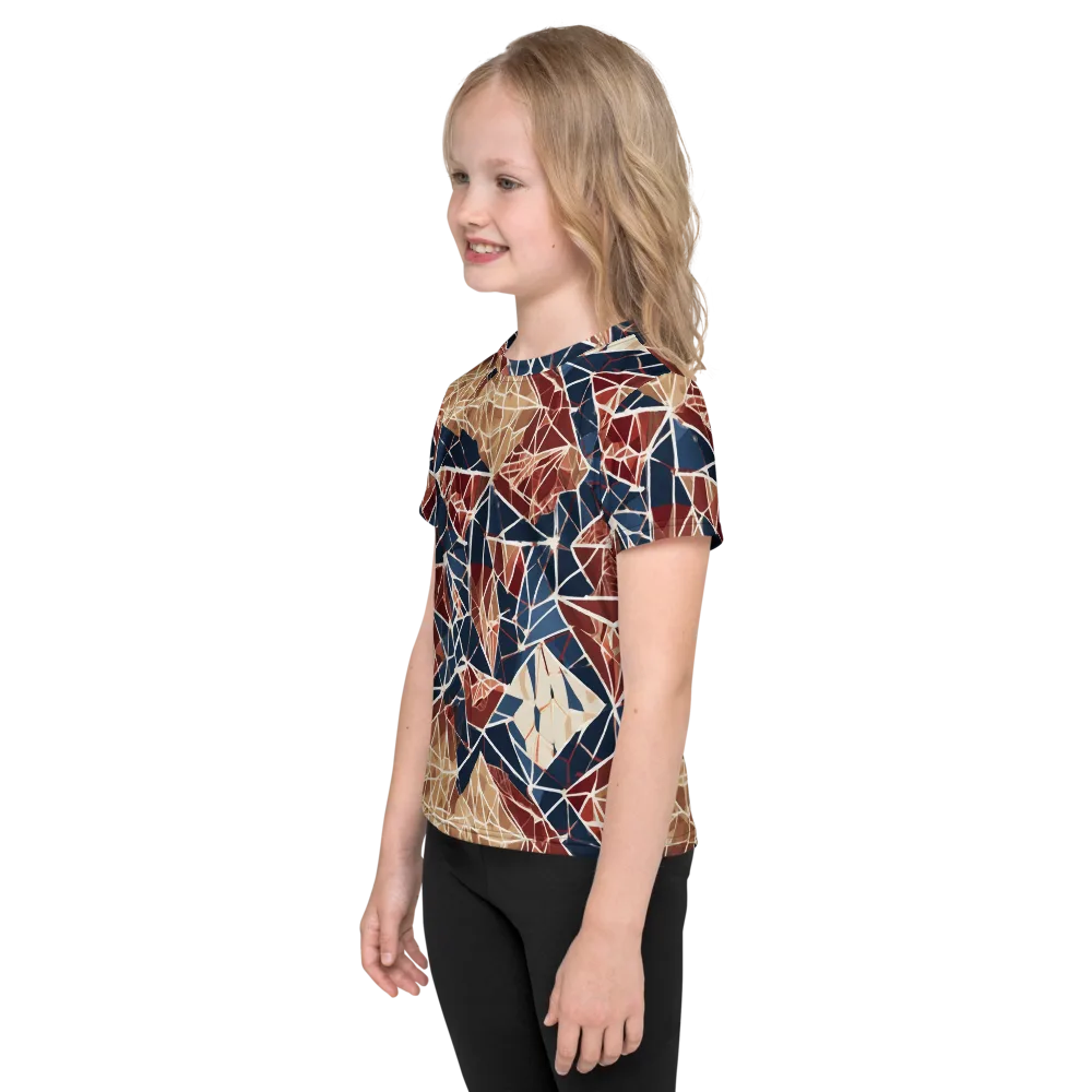 Fractured Riviera on Kids Crew Neck T-Shirt — Left