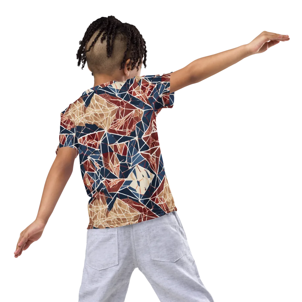Fractured Riviera on Kids Crew Neck T-Shirt — Back