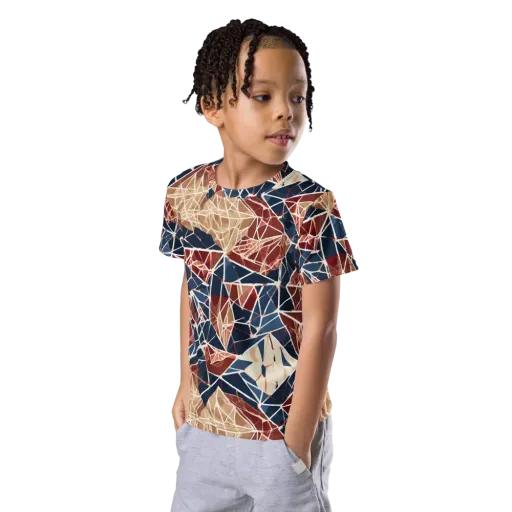 Fractured Riviera on a Kids Crew Neck T-Shirt