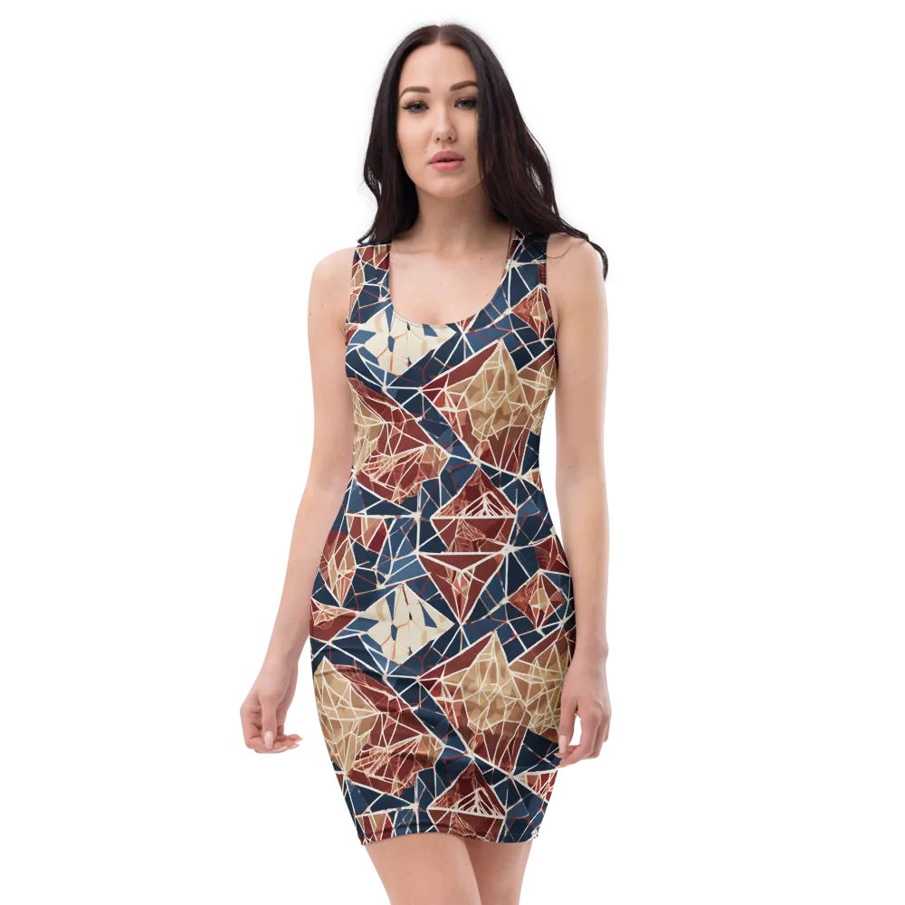 Fractured Riviera on Bodycon Dress — Front