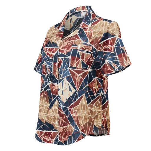 Fractured Riviera on a Women's Short Sleeve Pajama Top