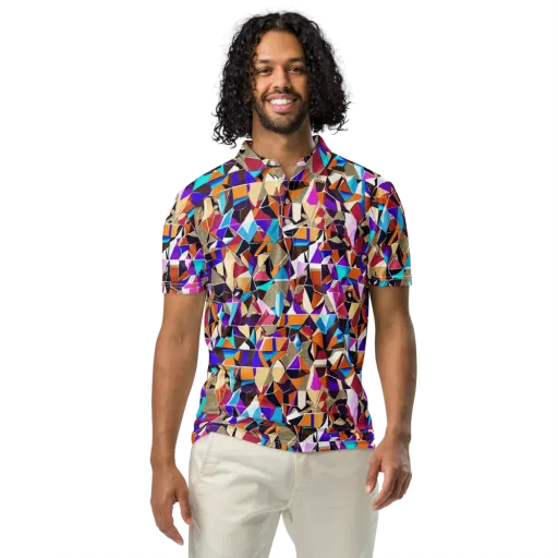 Jewel Static on a Men's Slim Fit Polo Shirt
