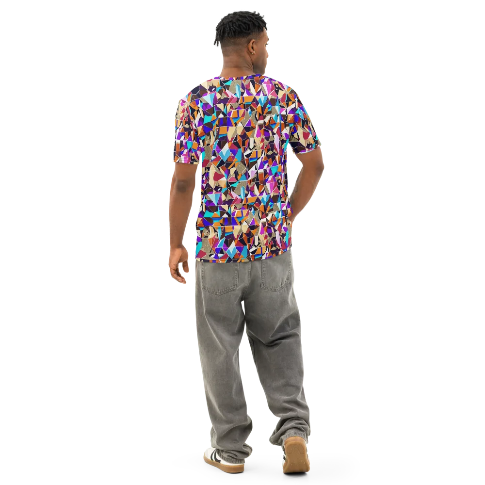 Jewel Static on Men's Cotton Crew Neck T-Shirt — Back