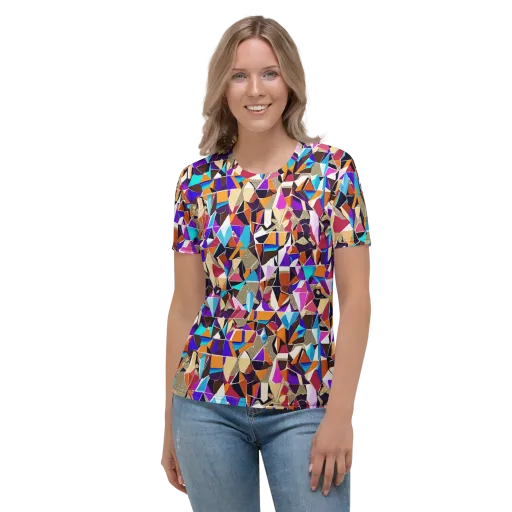 Jewel Static on a Women's Crew Neck T-Shirt