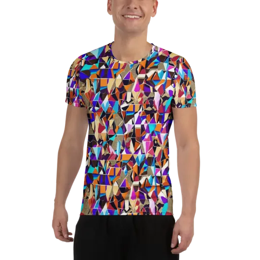Jewel Static on a Men's Athletic T-Shirt