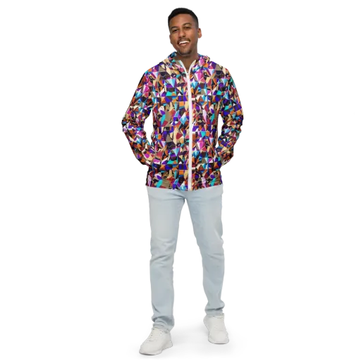 Jewel Static on a Men's Windbreaker