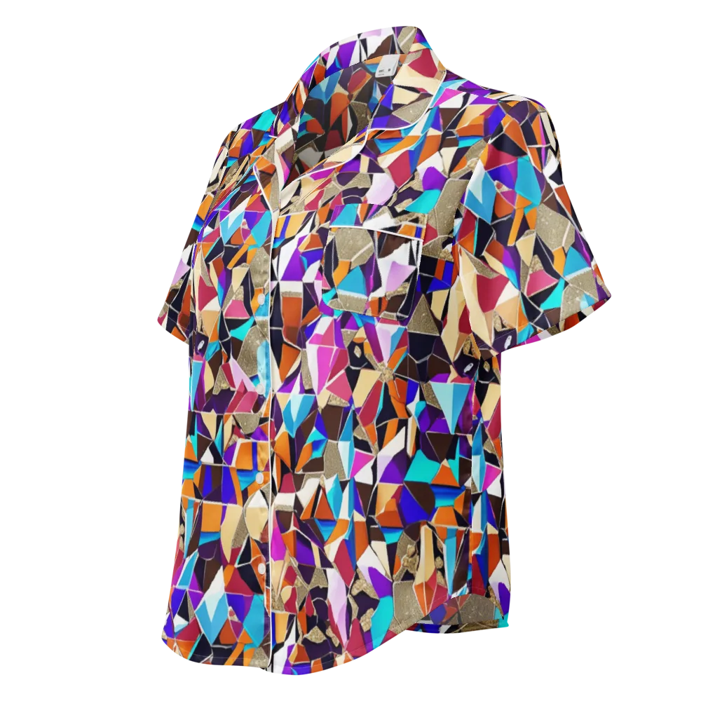 Jewel Static on Women's Short Sleeve Pajama Top — Left Front