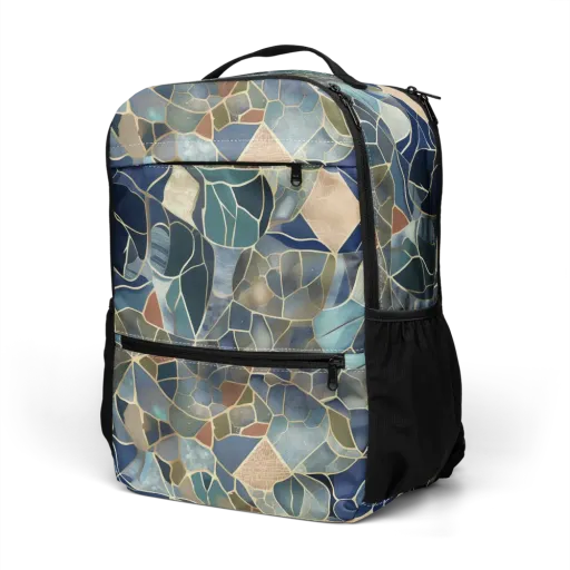 Gilded Tidal Mosaic on a Utility Backpack