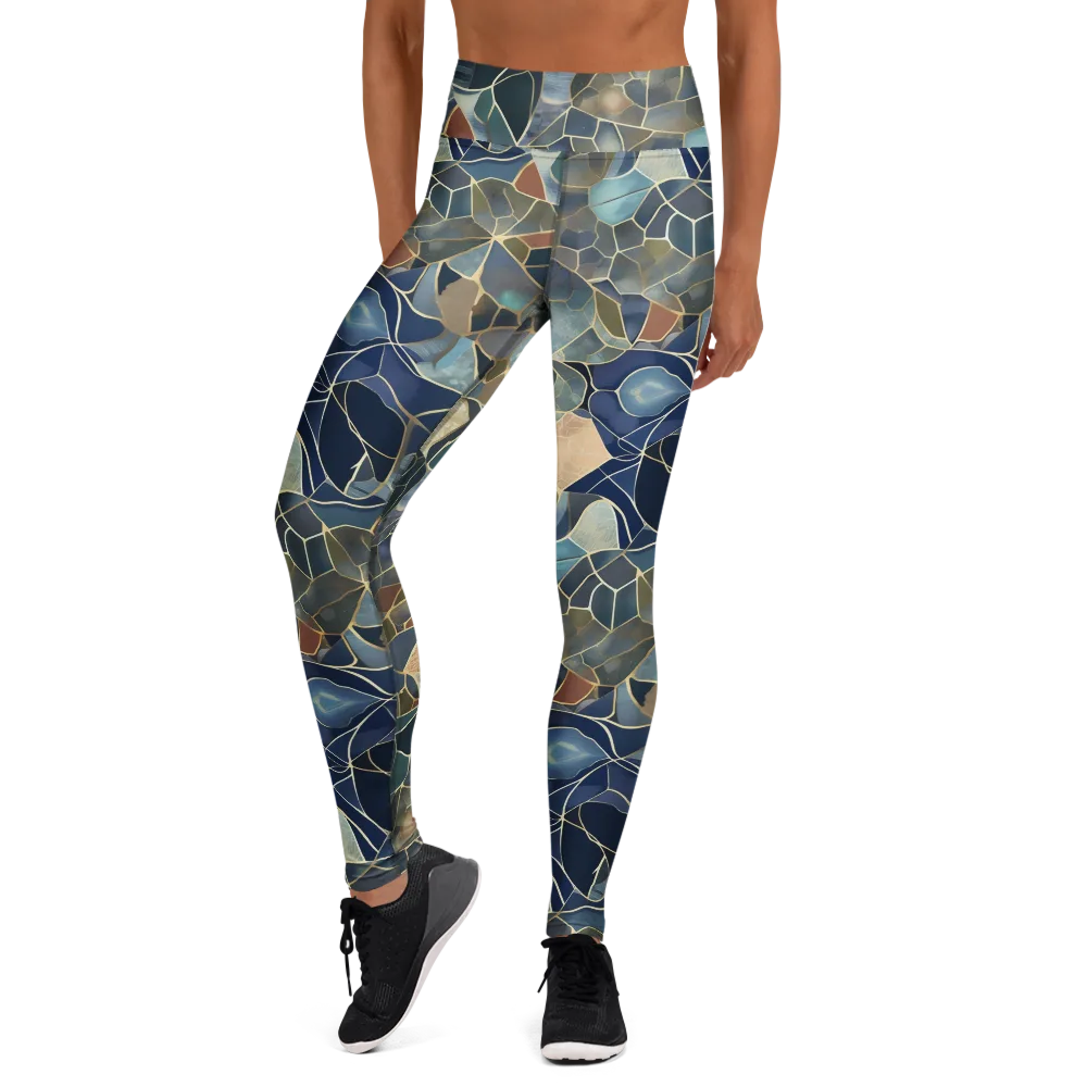 Gilded Tidal Mosaic on Yoga Leggings — Front