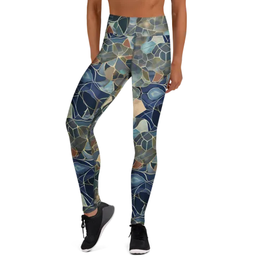 Gilded Tidal Mosaic on a Yoga Leggings