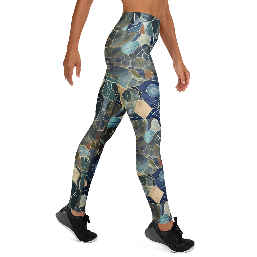 Gilded Tidal Mosaic on Yoga Leggings — Right
