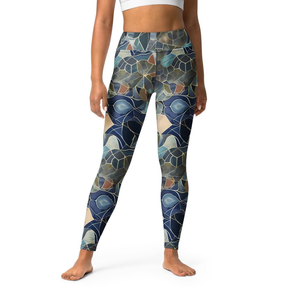 Gilded Tidal Mosaic on Yoga Leggings — Front