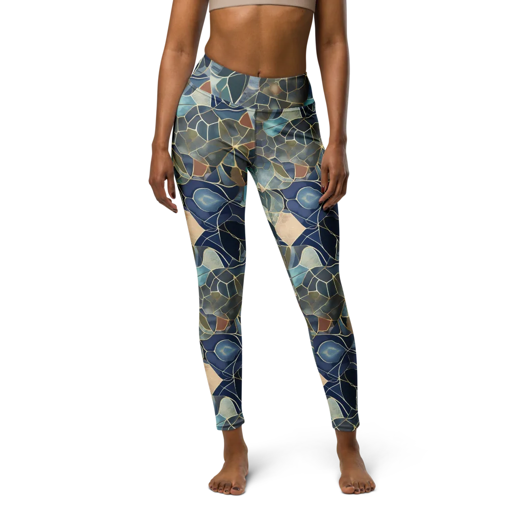 Gilded Tidal Mosaic on Yoga Leggings — Front