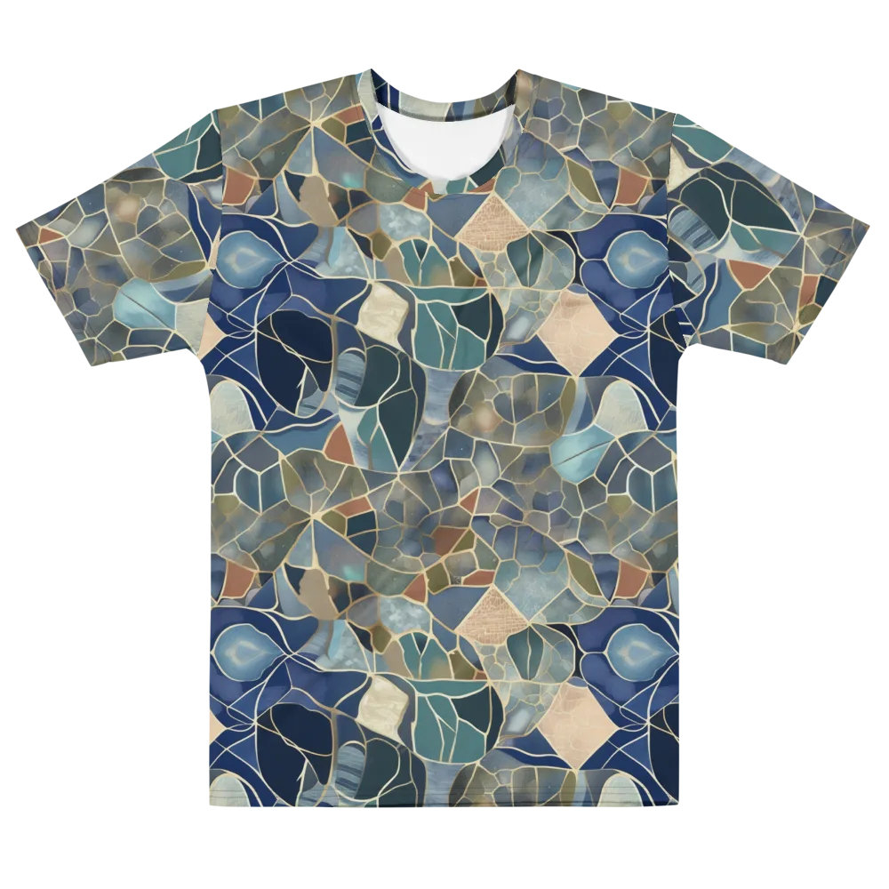 Gilded Tidal Mosaic on Men's Cotton Crew Neck T-Shirt — Front