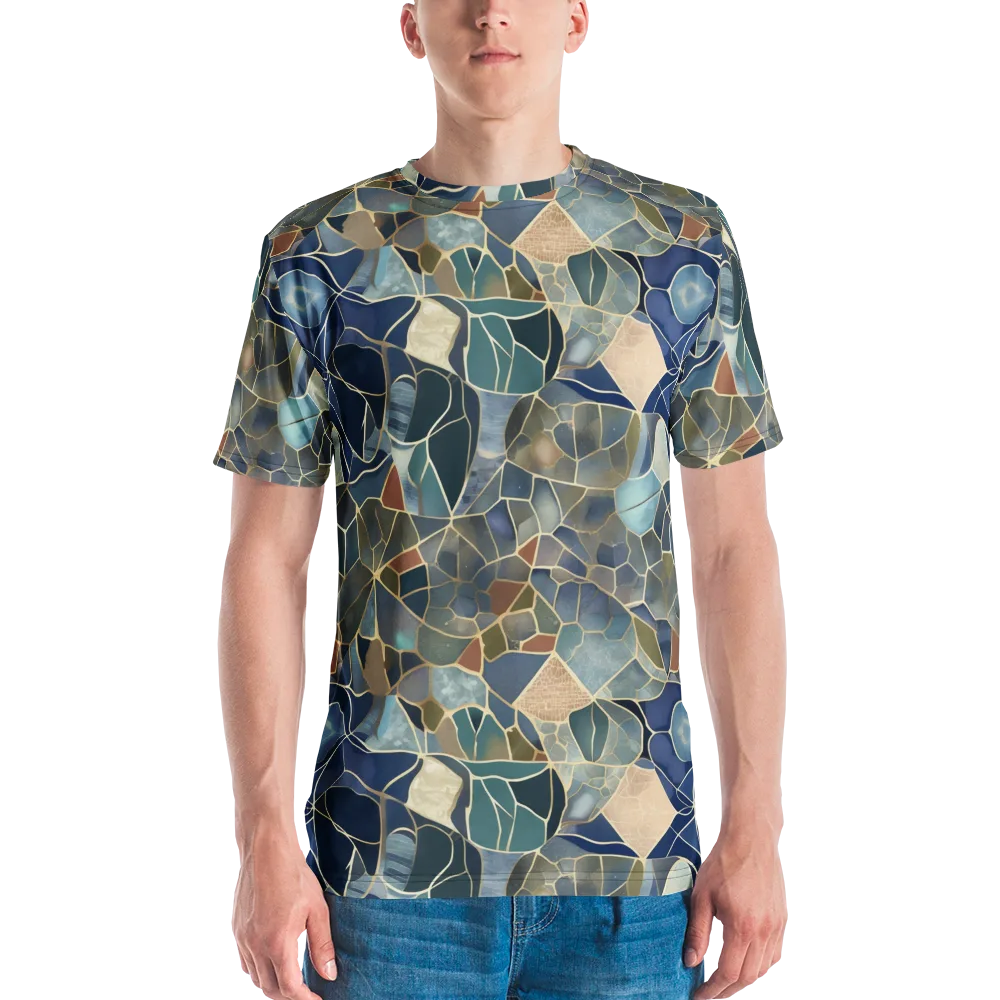 Gilded Tidal Mosaic on Men's Crew Neck T-Shirt — Front