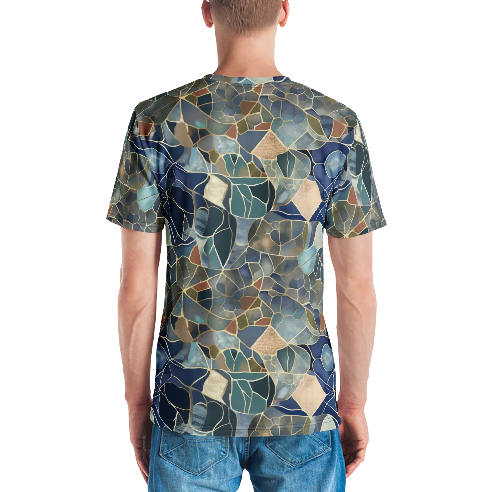 Gilded Tidal Mosaic on Men's Crew Neck T-Shirt — Back