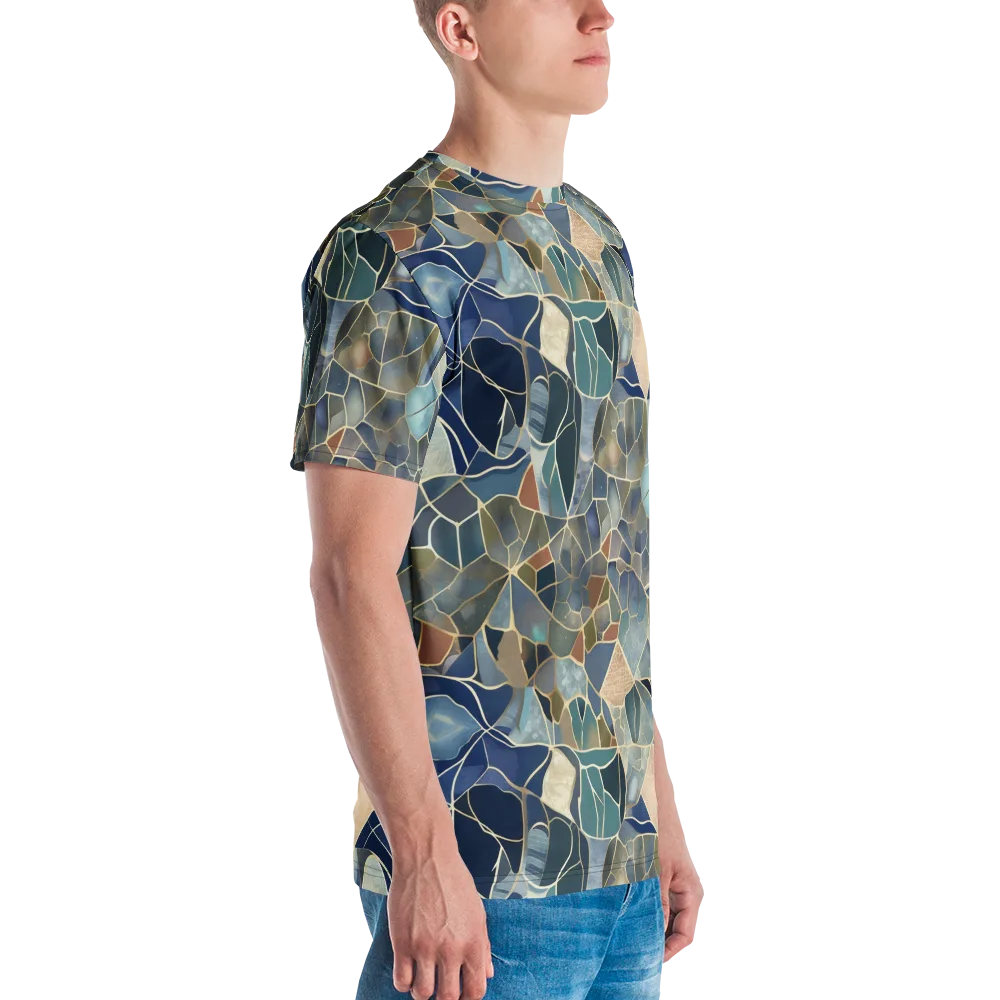 Gilded Tidal Mosaic on Men's Crew Neck T-Shirt — Right