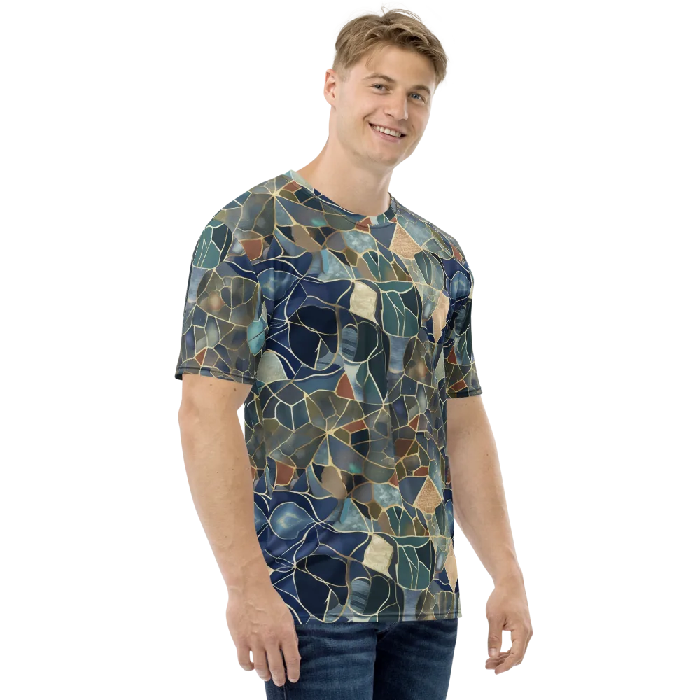 Gilded Tidal Mosaic on Men's Crew Neck T-Shirt — Right