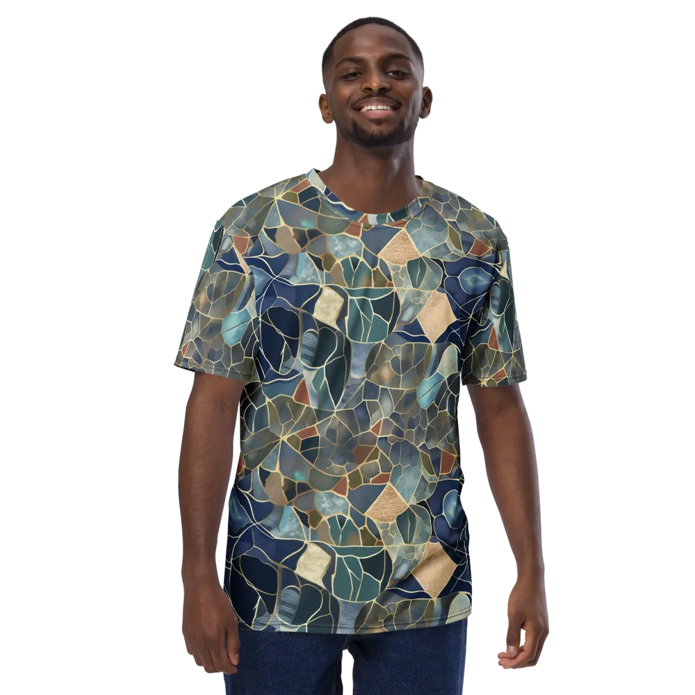 Gilded Tidal Mosaic on Men's Crew Neck T-Shirt — Front