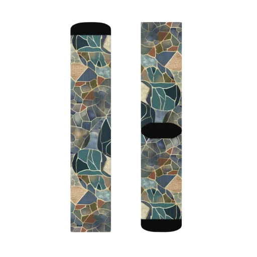 Gilded Tidal Mosaic on a Socks