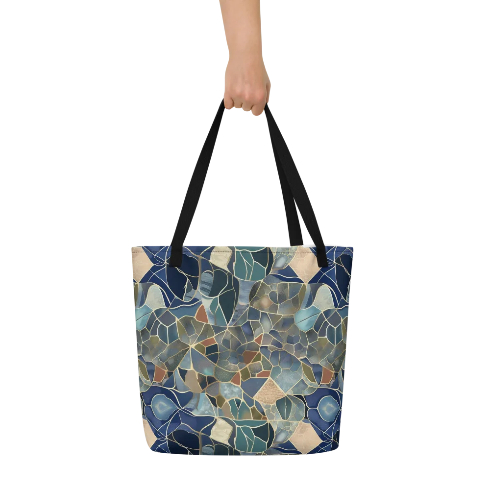 Gilded Tidal Mosaic on Large Tote Bag W/ Pocket — Front