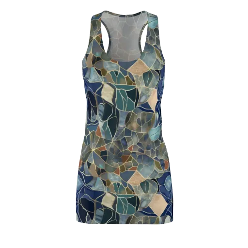 Gilded Tidal Mosaic on a Racerback Dress