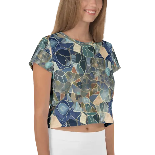 Gilded Tidal Mosaic on a Crop Tee