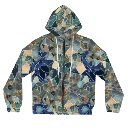 Gilded Tidal Mosaic on a Women's Full-Zip Hoodie