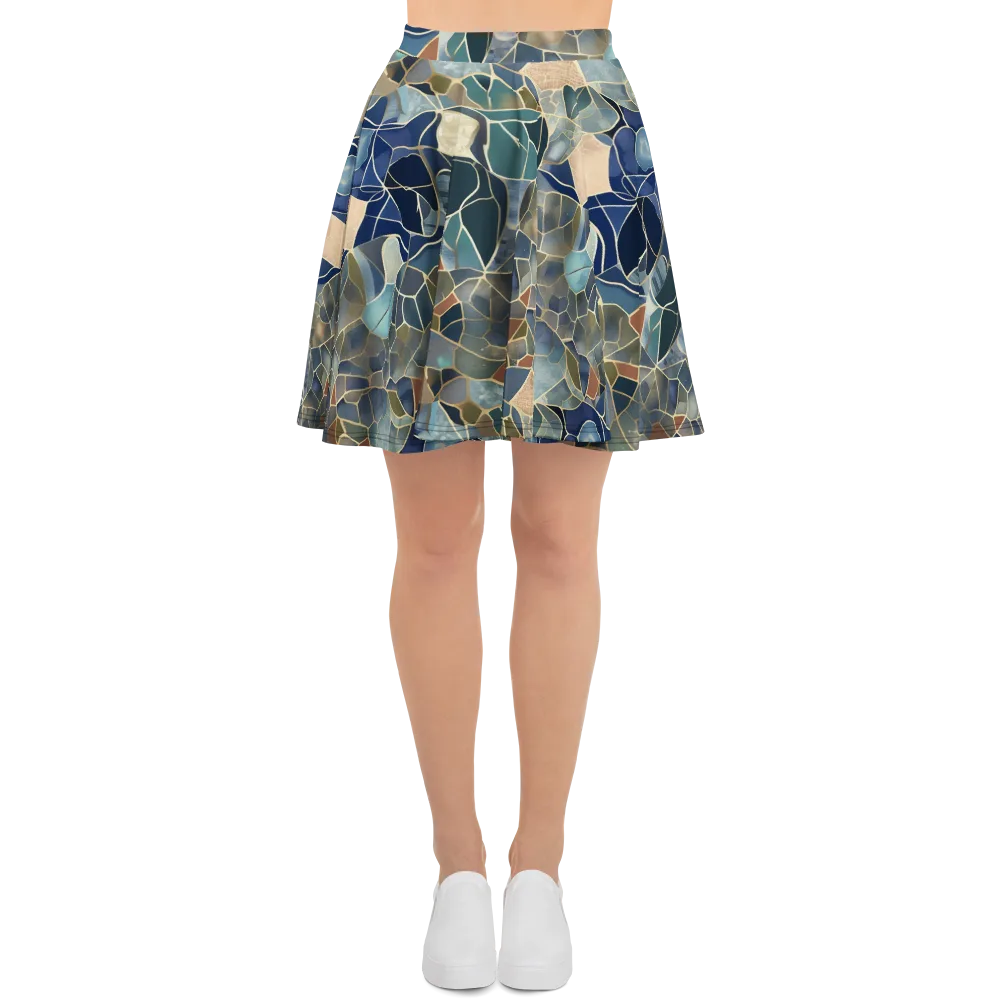 Gilded Tidal Mosaic on Skater Skirt — Front