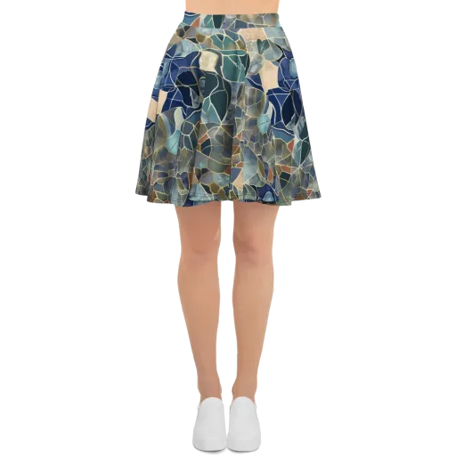 Gilded Tidal Mosaic on a Skater Skirt