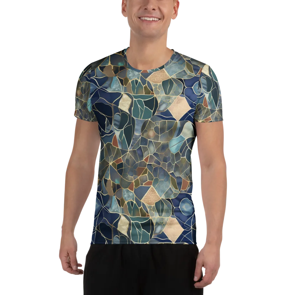 Gilded Tidal Mosaic on Men's Athletic T-Shirt — Front