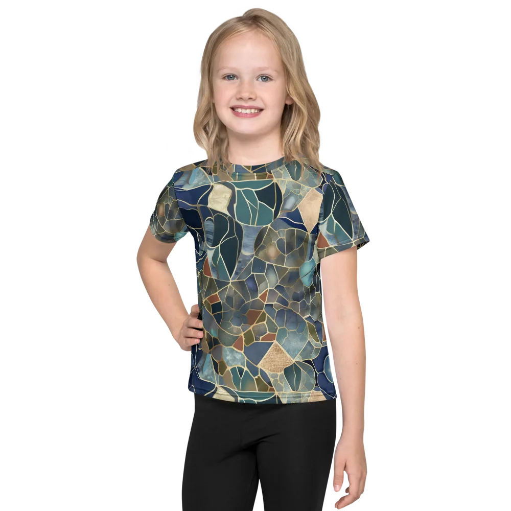 Gilded Tidal Mosaic on Kids Crew Neck T-Shirt — Front