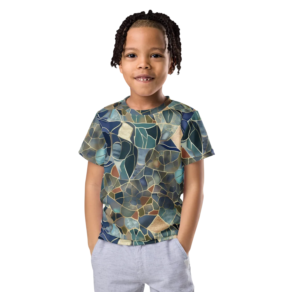 Gilded Tidal Mosaic on Kids Crew Neck T-Shirt — Front