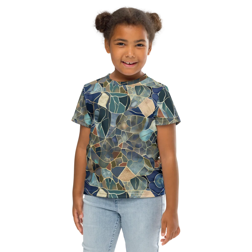 Gilded Tidal Mosaic on Kids Crew Neck T-Shirt — Front