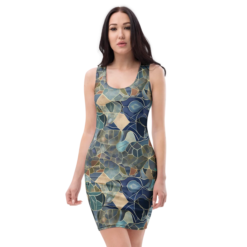 Gilded Tidal Mosaic on Bodycon Dress — Front