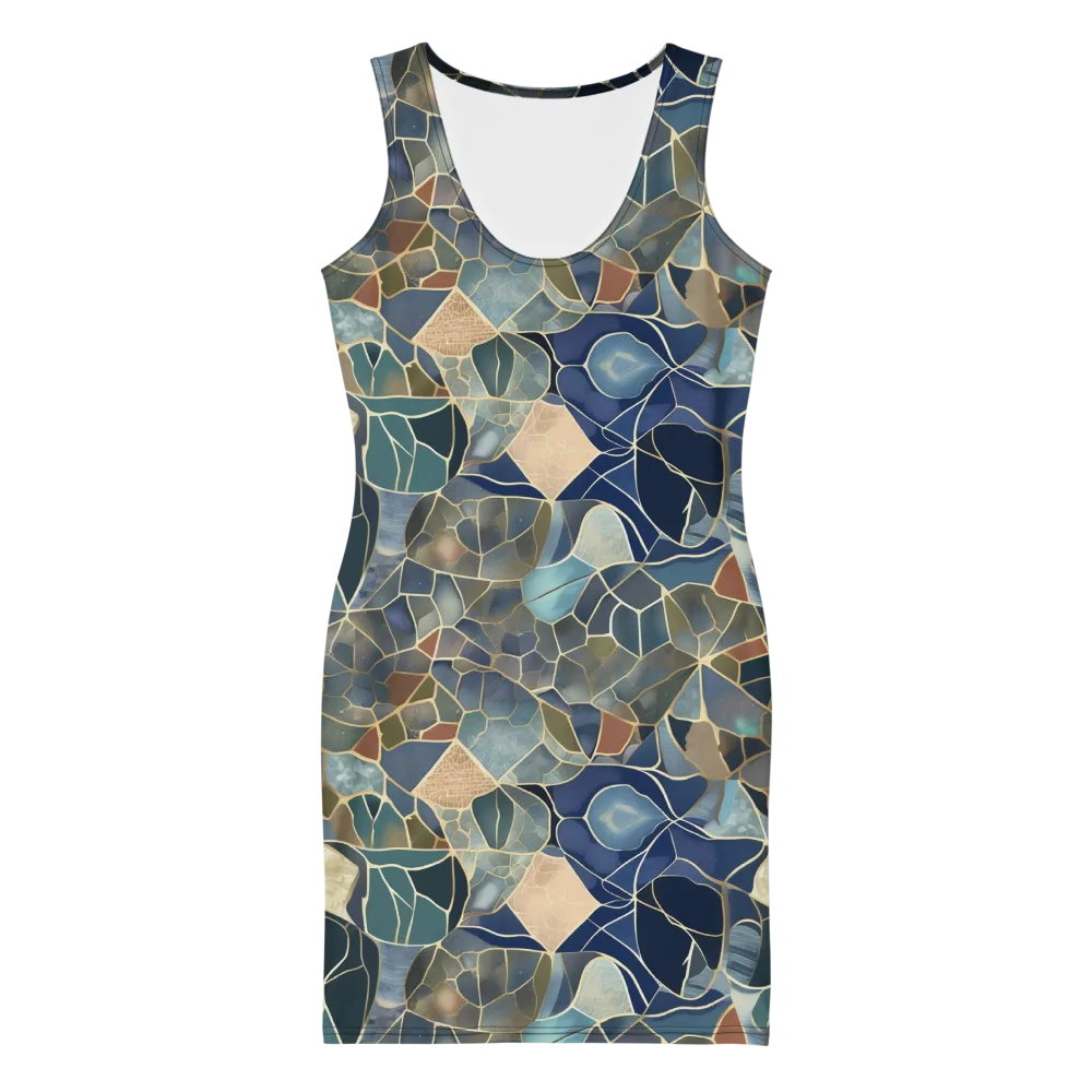 Gilded Tidal Mosaic on Bodycon Dress — Front
