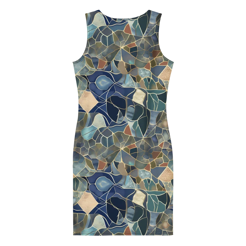 Gilded Tidal Mosaic on Bodycon Dress — Back