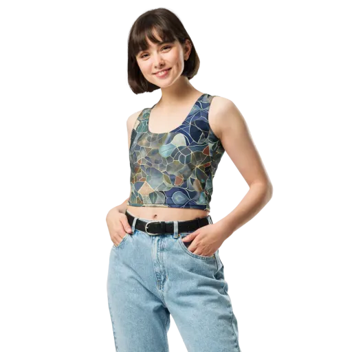 Gilded Tidal Mosaic on a Crop Top