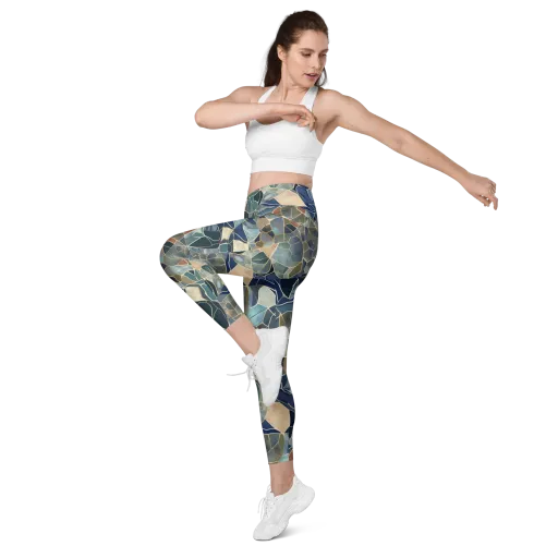 Gilded Tidal Mosaic on a Leggings with Pockets