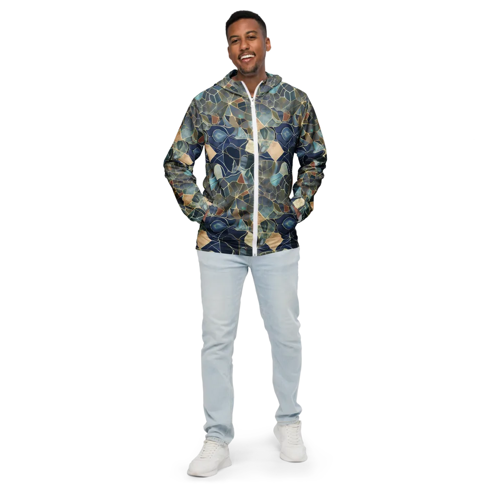 Gilded Tidal Mosaic on Men's Windbreaker — Front