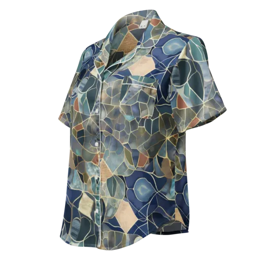 Gilded Tidal Mosaic on a Women's Short Sleeve Pajama Top
